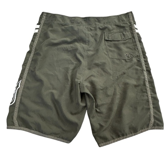 FAVANT HAWAII SWIM BOARD SHORTS OLIVE GREEN 100% COTTON, SIZE 40 - Picture 3 of 7
